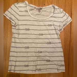 Banana Republic white T-shirt with rope stripes